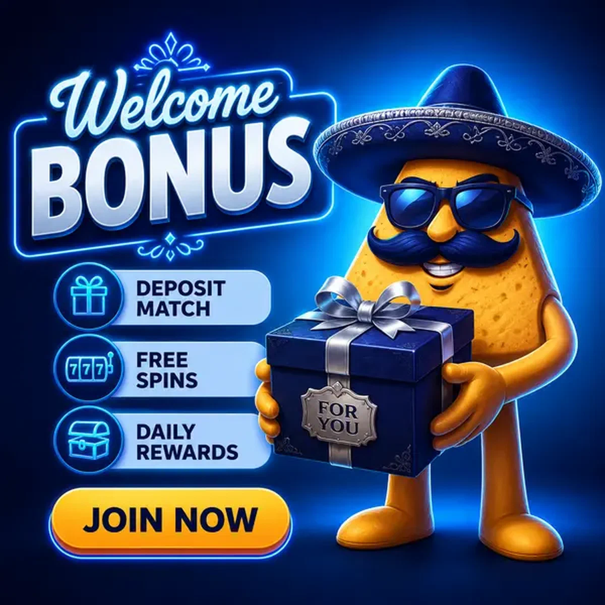 El Jefe presenta il regalo del bonus di benvenuto a Casinacho con autorità di nacho chip